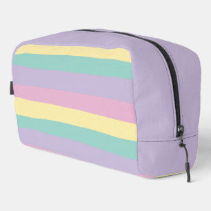 Uneven Stripes-Pastel Pink, Yellow, Purple & Green Dopp Kit