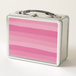 Uneven Stripes - Pink Metal Lunch Box