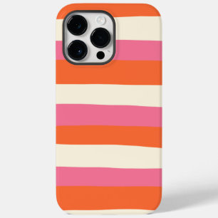 Uneven Stripes - Pink, Orange and Cream Case-Mate iPhone 14 Pro Max Case