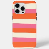 Uneven Stripes - Pink, Orange and Cream