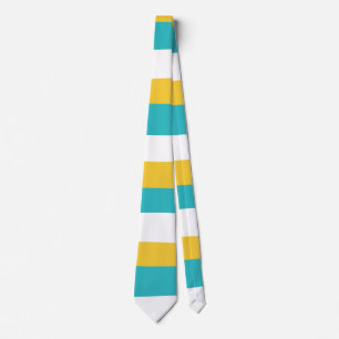 Uneven Stripes - Turquoise and Yellow Tie