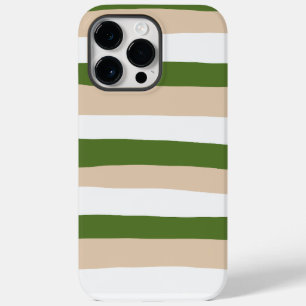 Uneven Stripes - White, Sand and Palm Green Case-Mate iPhone 14 Pro Max Case