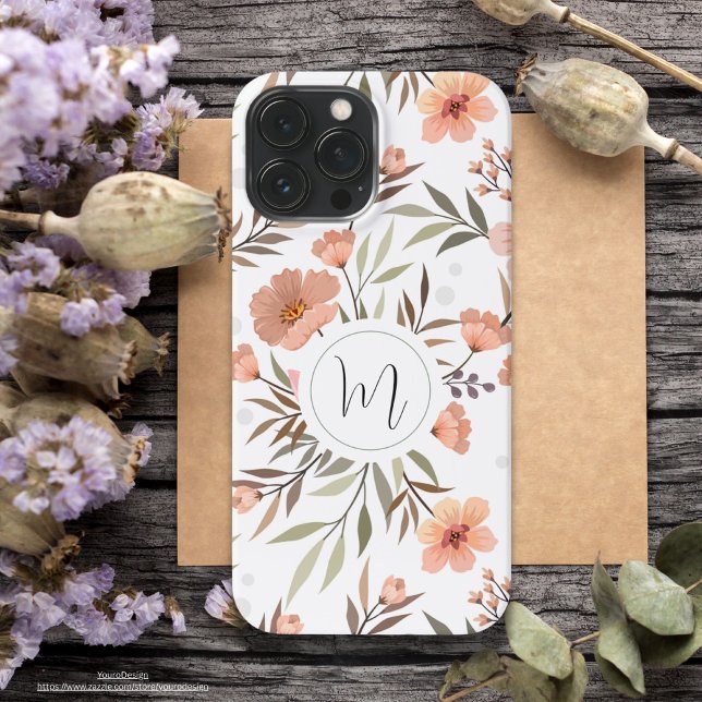 Unexpected cute font pretty and pink flowers white iPhone case (Creator Uploaded)