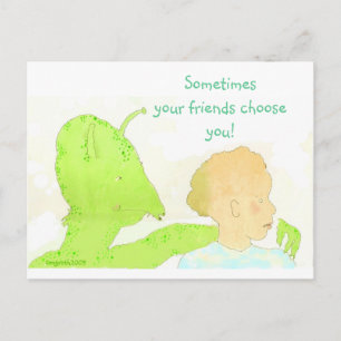 unexpected friends postcard -