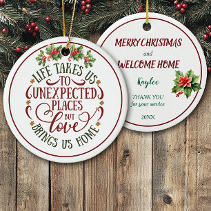 Unexpected Places Welcome Home Christmas Ceramic Tree Decoration