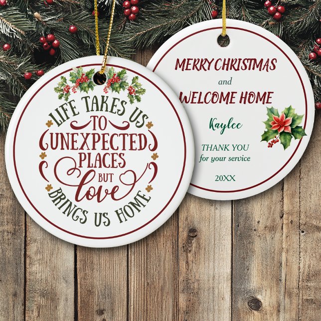 Unexpected Places Welcome Home Christmas Ceramic Tree Decoration (Creator Uploaded)