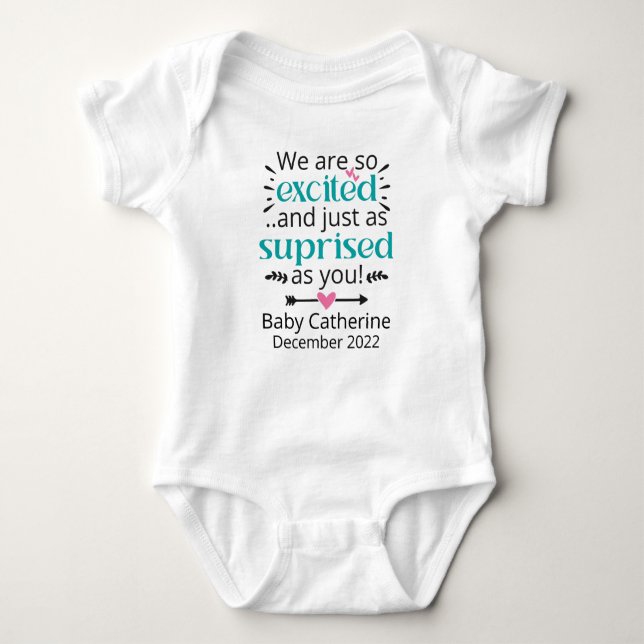 Unexpected Pregnancy Reveal Baby Bodysuit (Front)