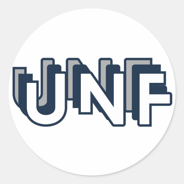 UNF University of North Florida Round Sticker (Front)
