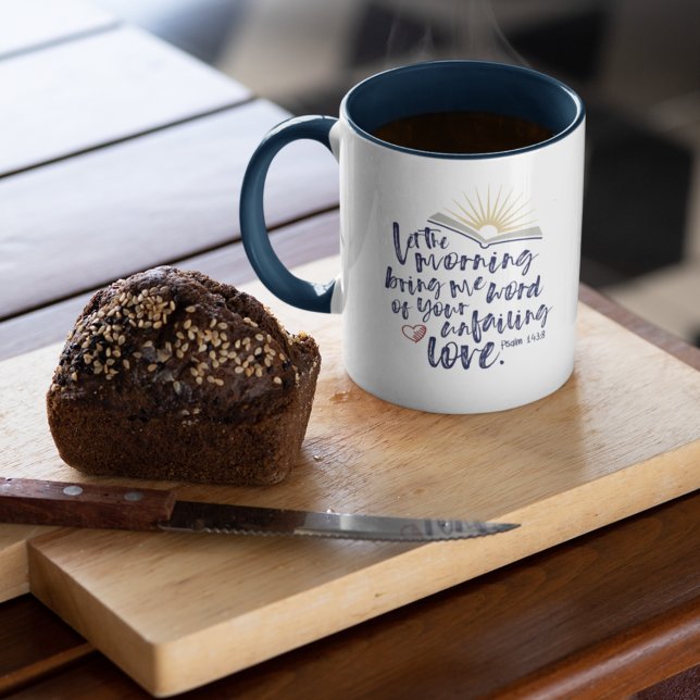 UNFAILING LOVE Psalm Bible Scripture Navy Coffee Mug (Creator Uploaded)