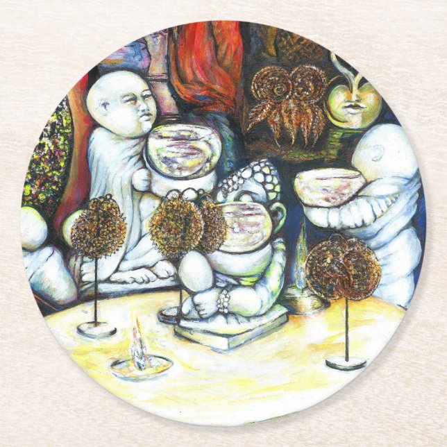 Unfazed by Challenge Round Paper Coaster (Front)