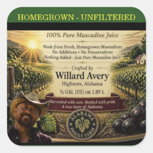 Unfiltered Muscadine Juice Label