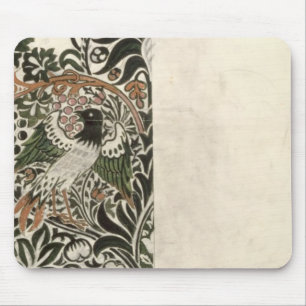 Unfinished 'Bird and Vine' wood block design for w Mouse Pad