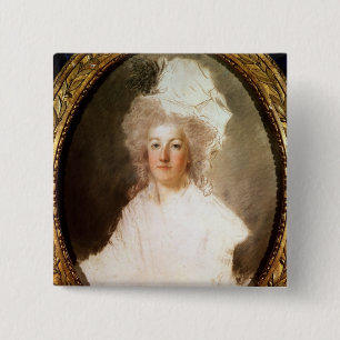 Unfinished portrait of Marie-Antoinette 15 Cm Square Badge
