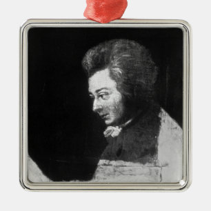 Unfinished Portrait of Wolfgang Amadeus Mozart Metal Tree Decoration