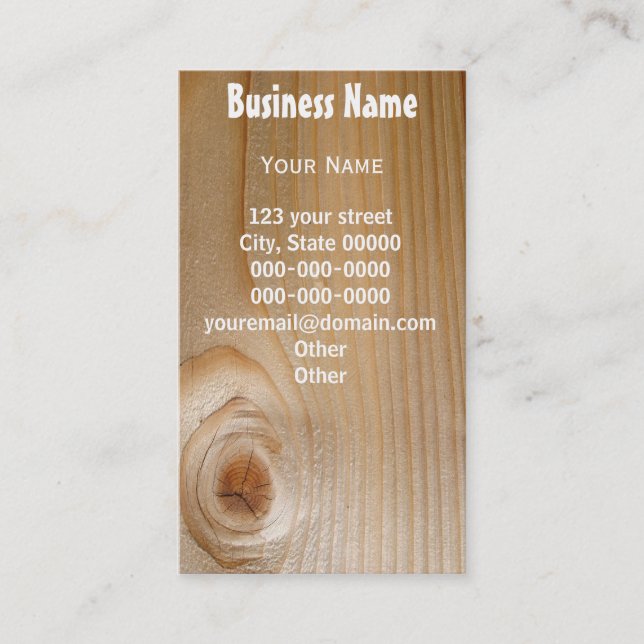 Unfinished Wood Business Card (Front)