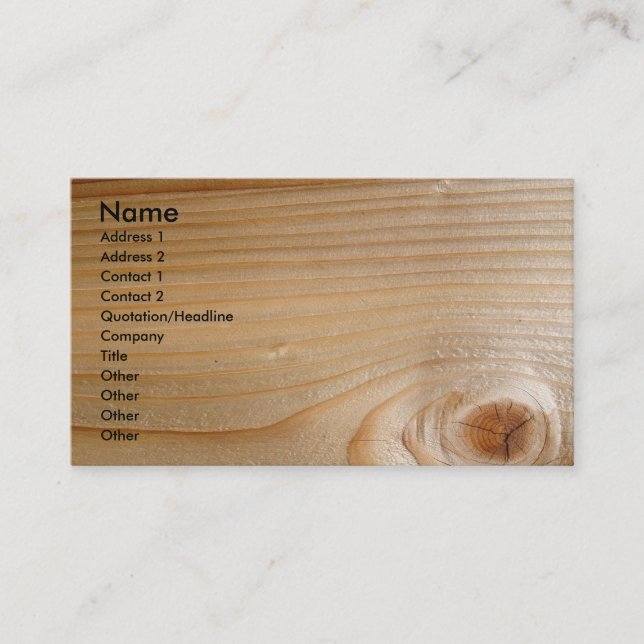 Unfinished Wood Business Card (Front)