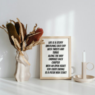 Unfolding inspirational mini poem poster