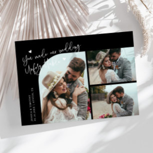 Unforgettable Wedding Black Multi Photo Thank You Card