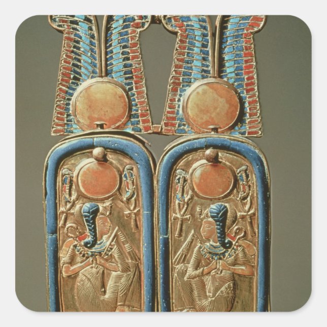 Unguent box in form of a double royal square sticker (Front)