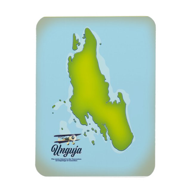 Unguja Island travel map Magnet (Vertical)