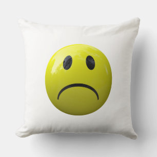 unhappy face emoji cushion