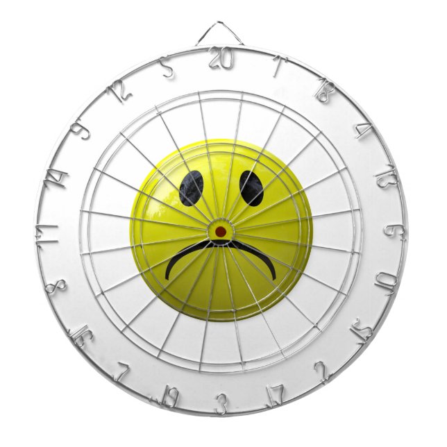 unhappy face emoji dartboard (Front)