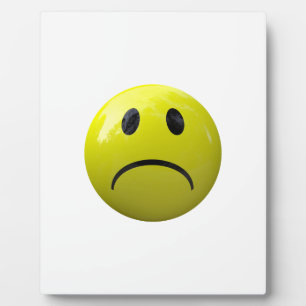 unhappy face emoji plaque