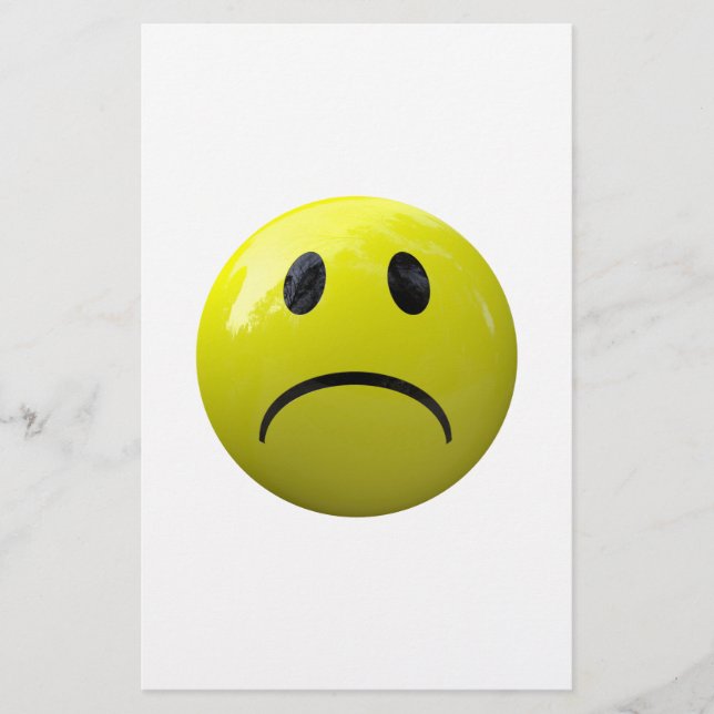 unhappy face emoji stationery (Front)
