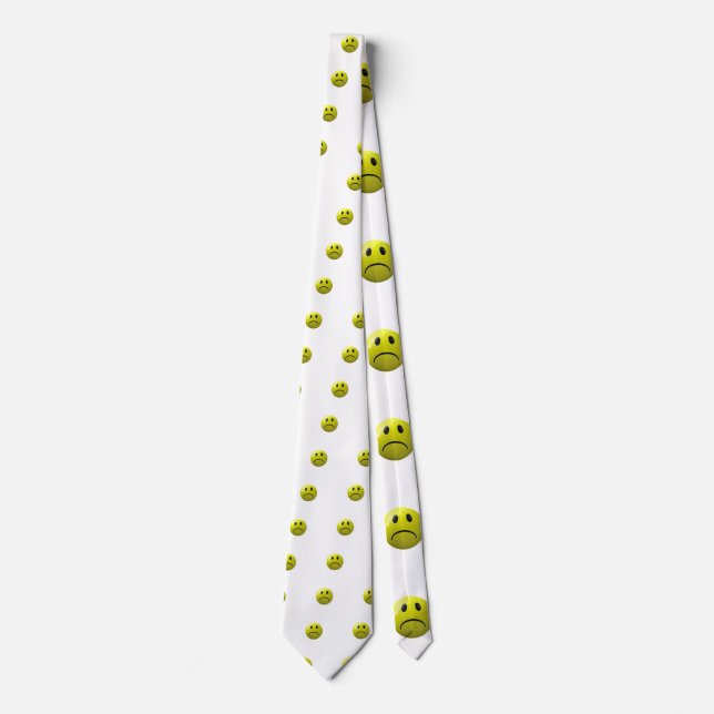 unhappy face emoji tie (Front)