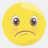 Unhappy/Sad Yellow Emoji Face Stickers
