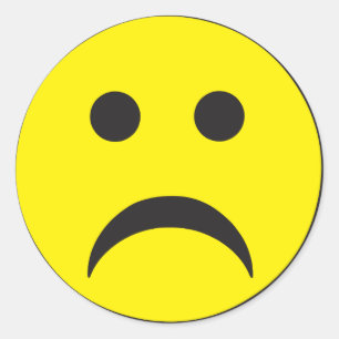 Unhappy Sadness Face Classic Round Sticker