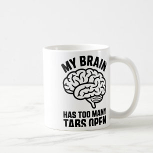 Unhinged - My Brain Has Too Many Tabs Open Sticker Coffee Mug