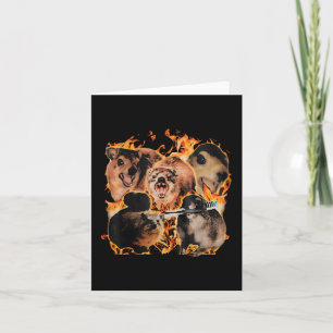 Unhinged Rock Hyrax Awawa Animal Humour Retro Men  Card
