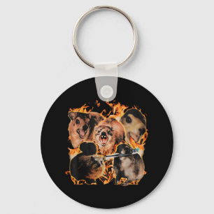 Unhinged Rock Hyrax Awawa Animal Humour Retro Men  Key Ring