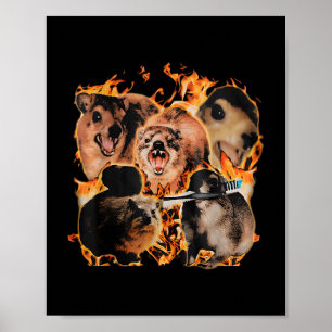 Unhinged Rock Hyrax Awawa Animal Humour Retro Men Poster