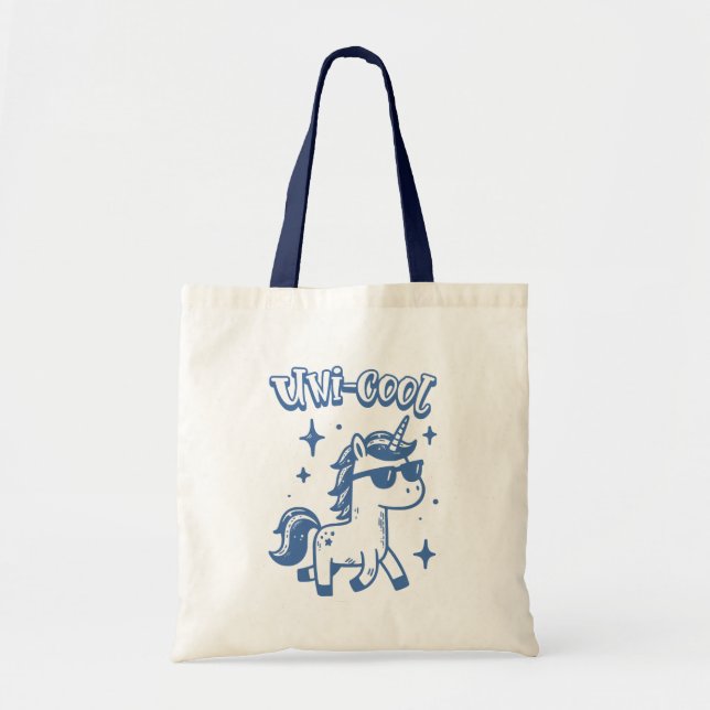 Uni-Cool Sunglasses Unicorn Tote Bag (Front)