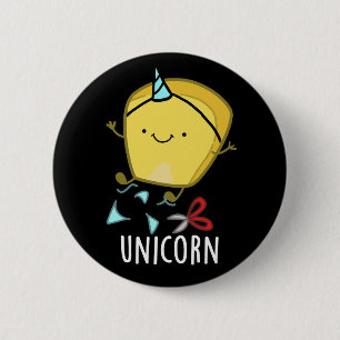 Uni-corn Funny Corn Pun Dark BG 6 Cm Round Badge