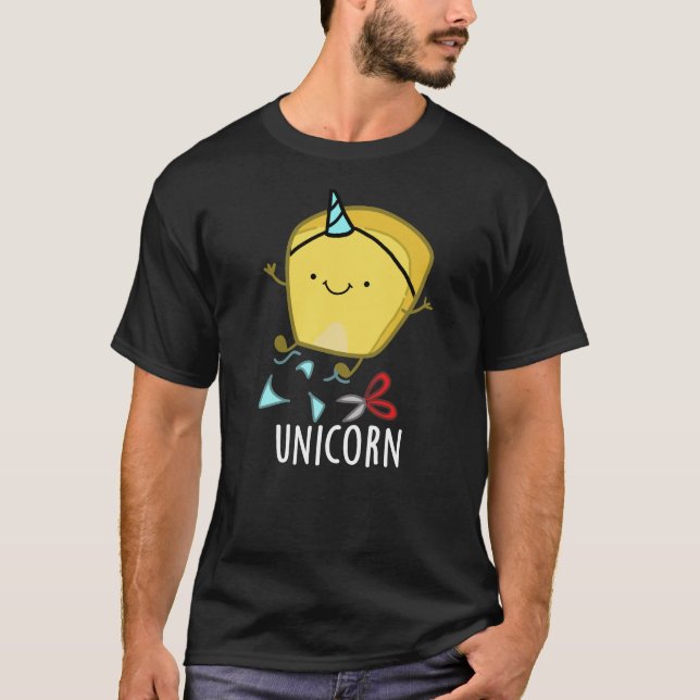 Uni-corn Funny Corn Pun Dark BG T-Shirt (Front)