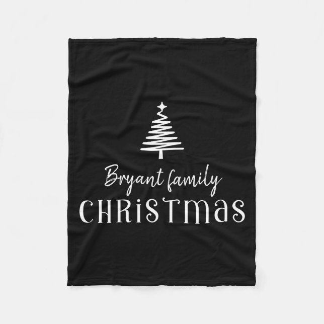 Uni Kids Family Christmas Tree Green  Fleece Blanket (Front)