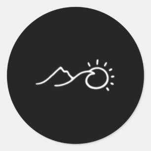 Uni Minimalist Outdoor Explorers Hiking Adventure Classic Round Sticker