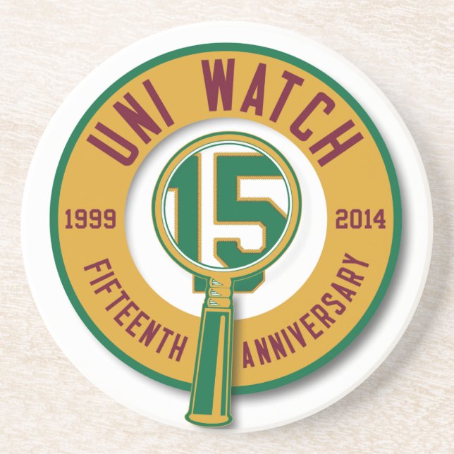 Uni Watch 15th-Anniversary Coaster (Front)
