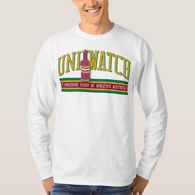 Uni Watch Shirt (longsleeve - white) (Front)