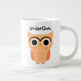 UnibrOwl Unibrow Owl | Funny Cute Eyebrows Owl Large Coffee Mug
