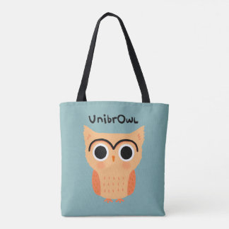 UnibrOwl Unibrow Owl | Funny Cute Owl Tote Bag