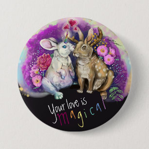 Unibunny Kisses Jackalope Magical Love 7.5 Cm Round Badge
