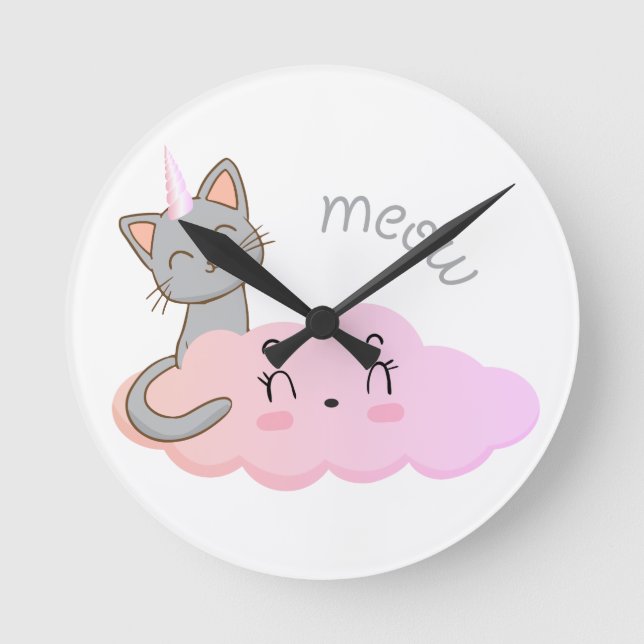 unicat cloud meow clock (Front)