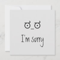 Unicode im sorry card. thank you card