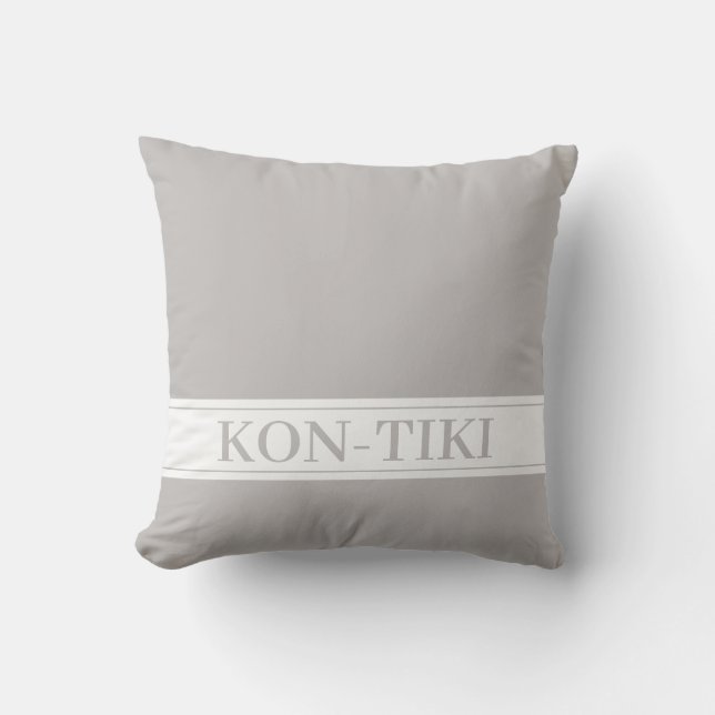 Unicolor Taupe Nautical Boat Name.  Cushion (Front)