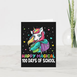 Unicorn 100 Days Happy Magical 100 Days Of School  Card