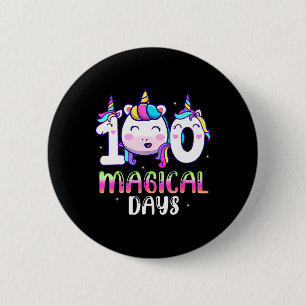 Unicorn 100 Magical Days Girls Kids 100th Day Of S 6 Cm Round Badge